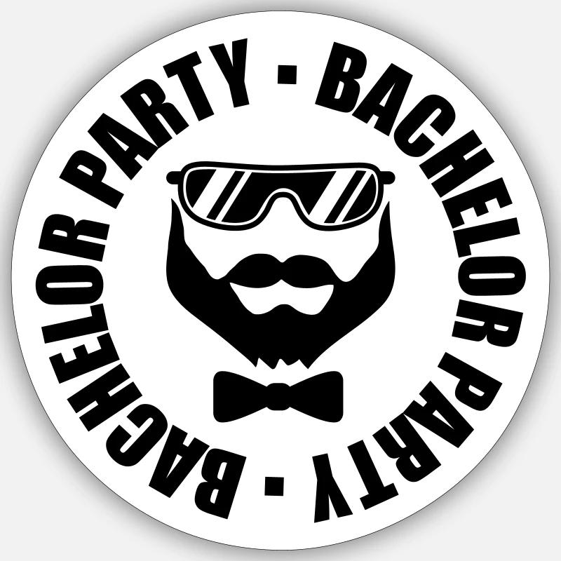 bachelor party stamp circle ring team bache Sticker size S (10 x 10 cm)