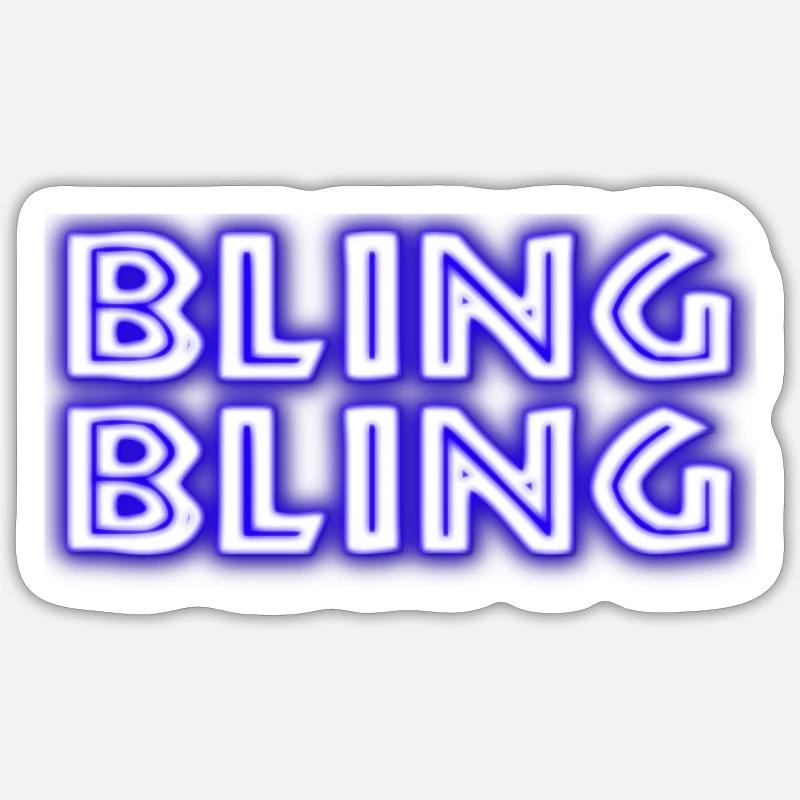 Bling Bling - Sticker taille S (10 x 10 cm) - blanc mat