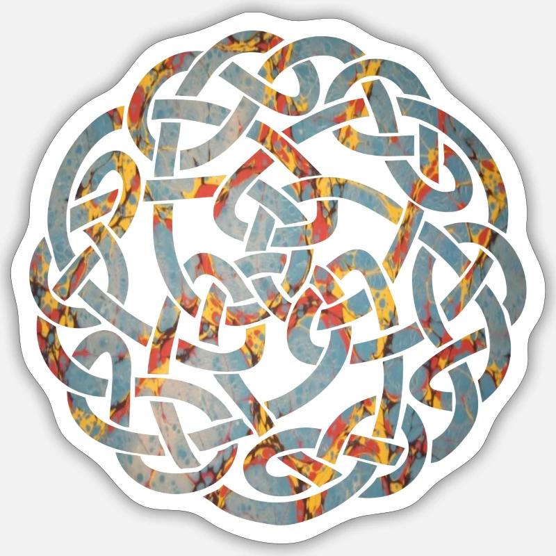 noeud celtique 5 e 19 - Sticker taille S (10 x 10 cm) - blanc mat
