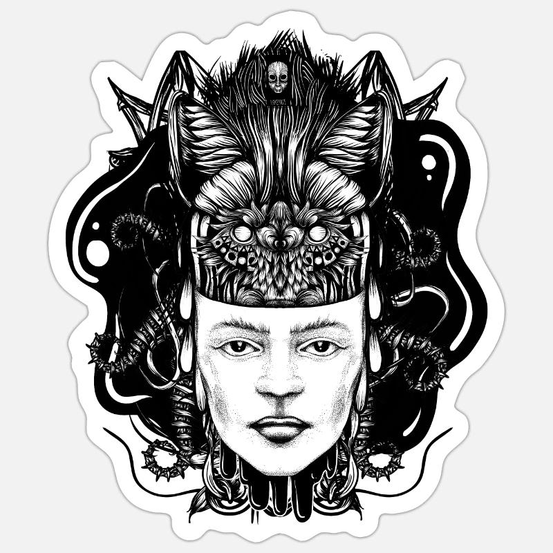 Wolfsmädchen Sticker Größe S (10 x 10 cm)