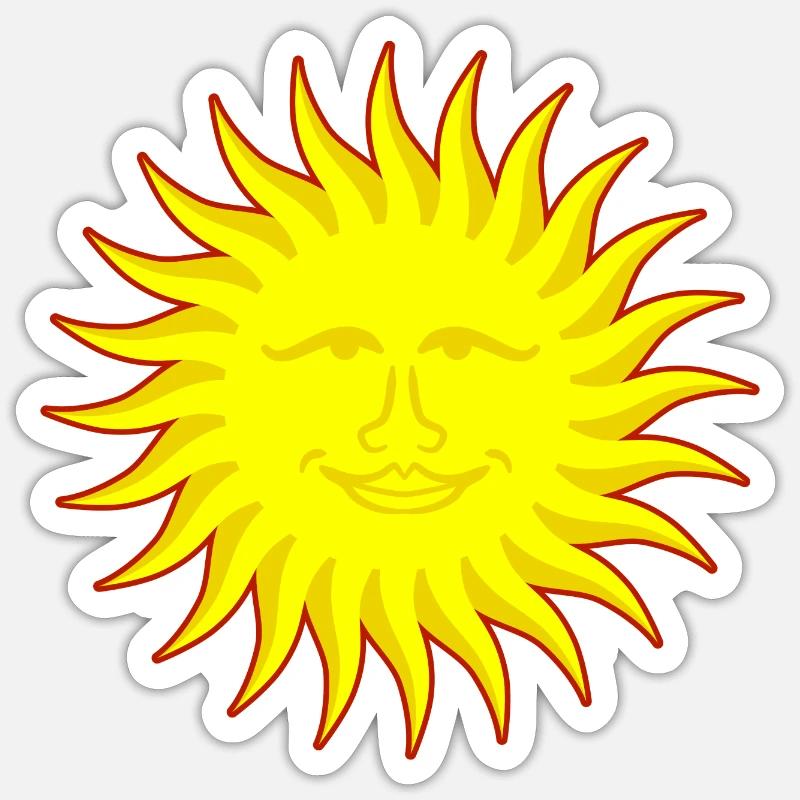Sun with face - Sticker size S (10 x 10 cm) - white matte