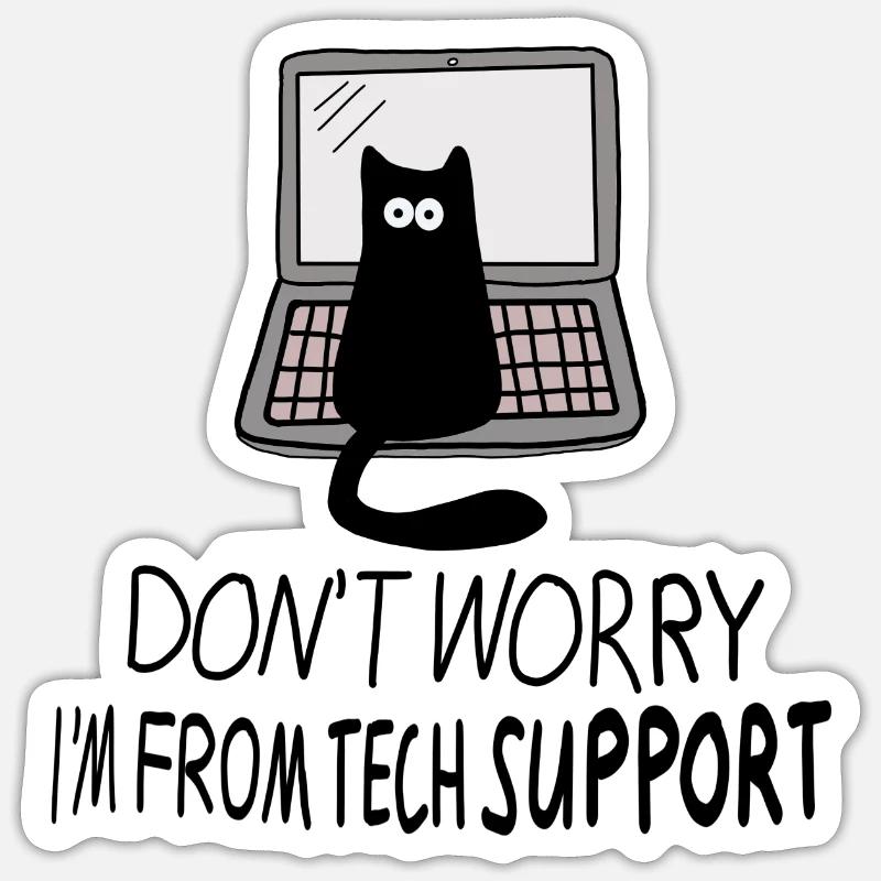 Tech Support Katze Sticker Größe S (10 x 10 cm)