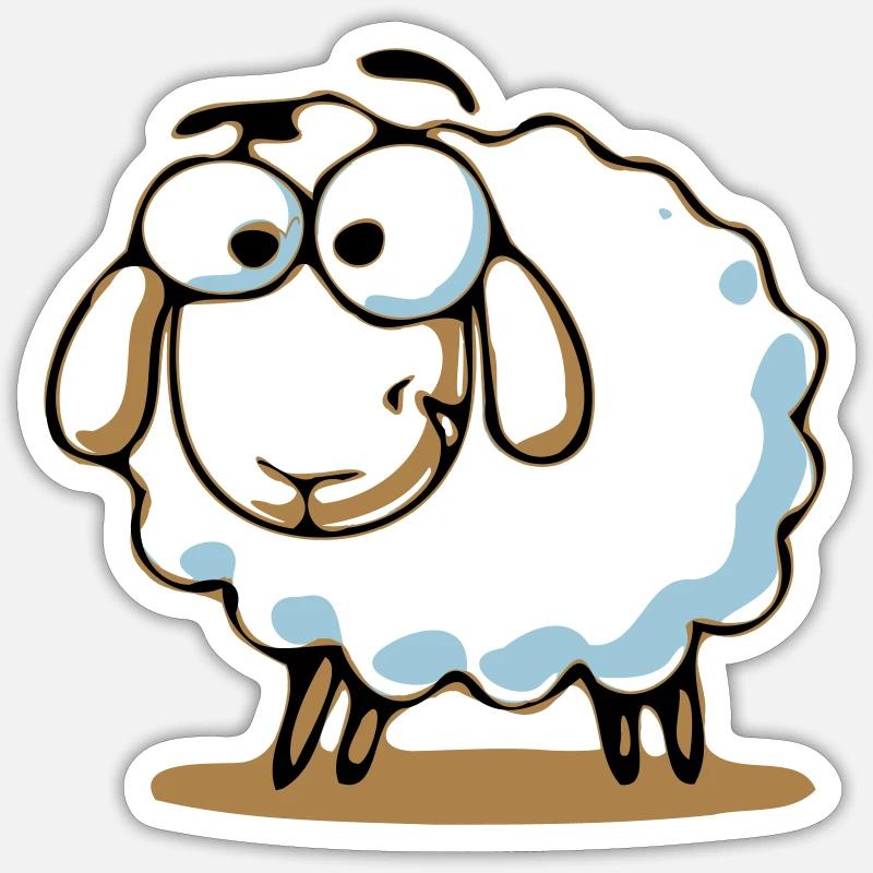 Schaf - Sticker Größe S (10 x 10 cm) - Mattweiß