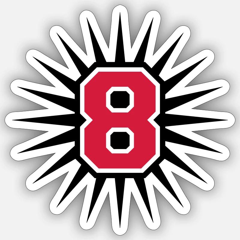 8 - Sticker Größe S (10 x 10 cm) - Mattweiß