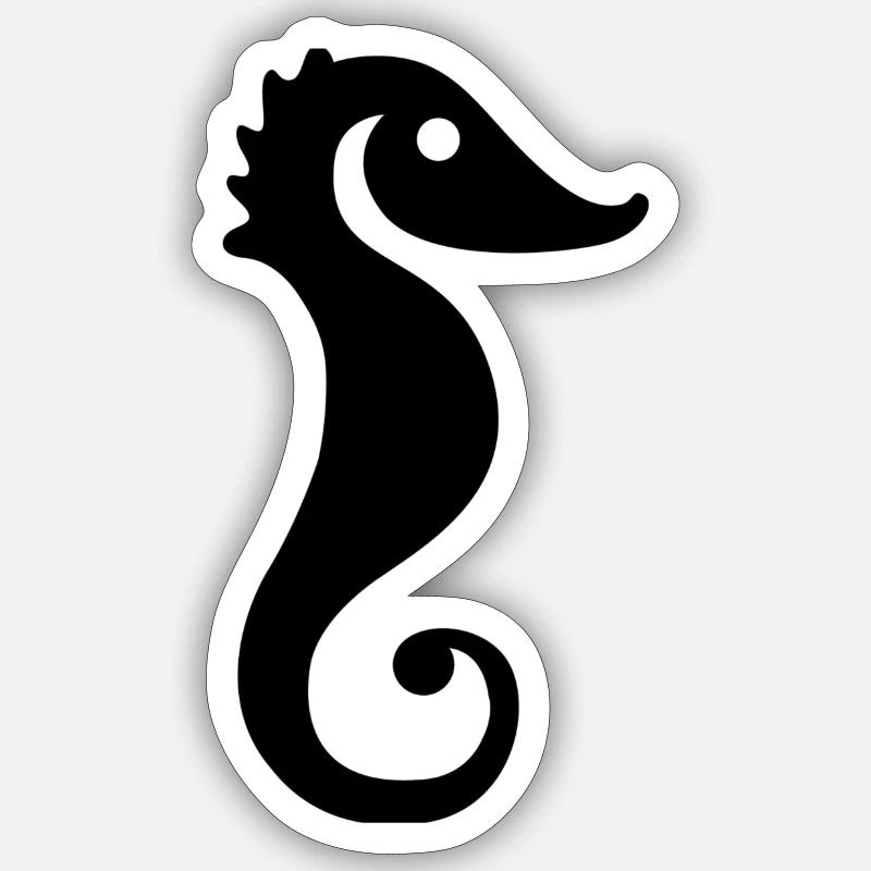 Seepferdchen - Sticker Größe S (10 x 10 cm) - Mattweiß
