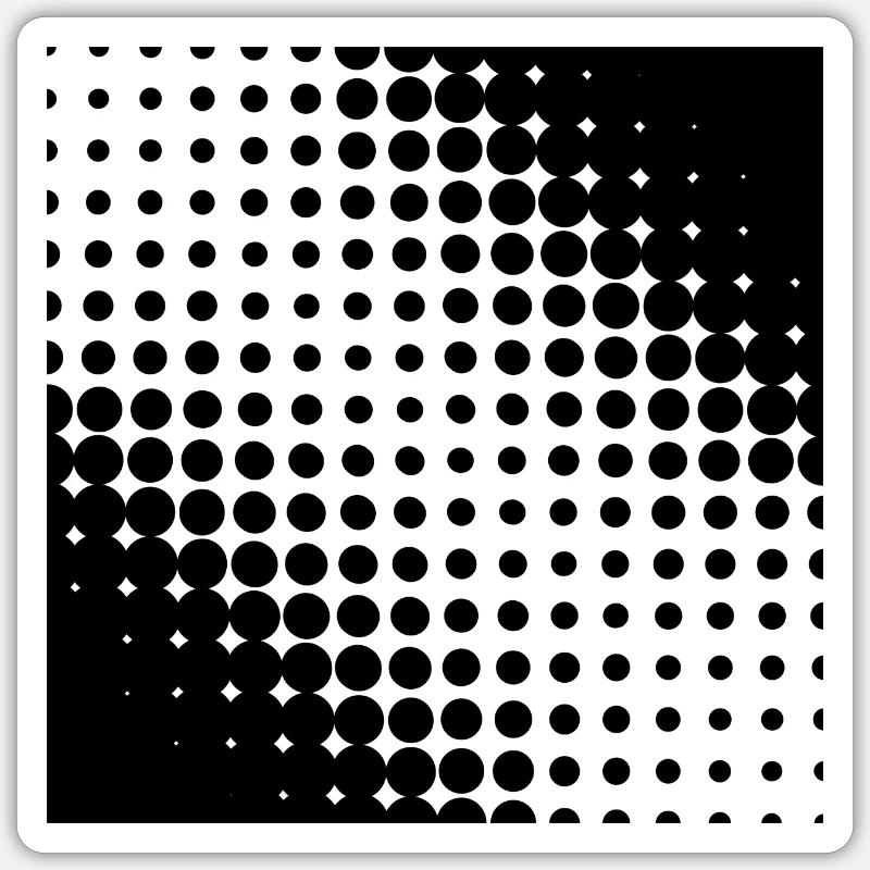 shadow square comic cartoon grid line stroke - Sticker size S (10 x 10 cm) - white matte