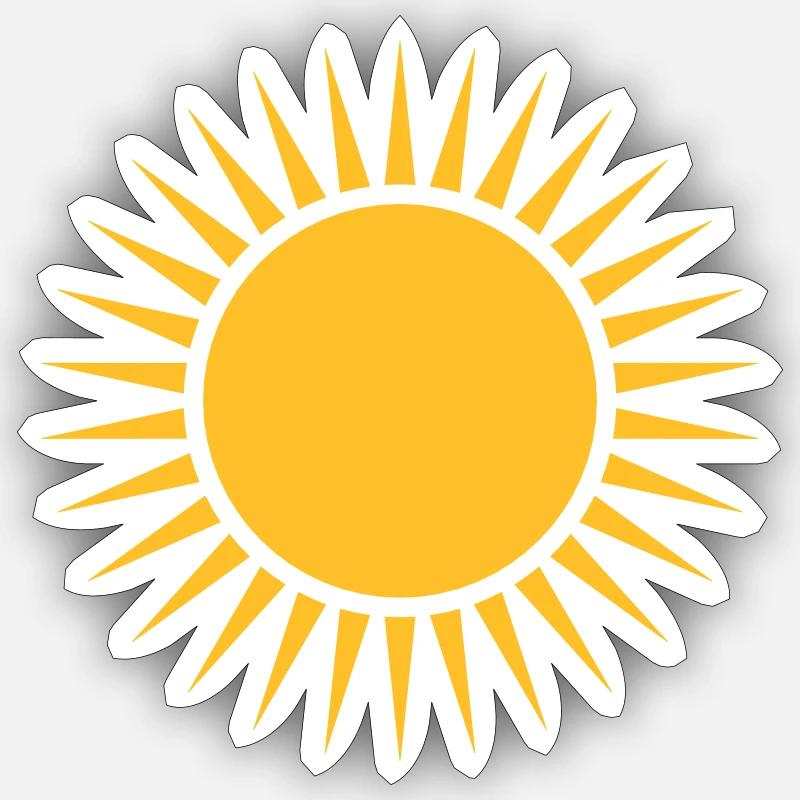 Rayons, soleil, votre conception, cadre Sticker taille S (10 x 10 cm)