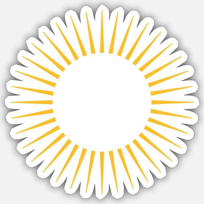 Rayons, soleil, votre conception, cadre Sticker taille S (10 x 10 cm)