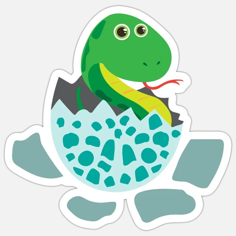 Bébé serpent éclosent - Idée de cadeau Sticker taille S (10 x 10 cm)