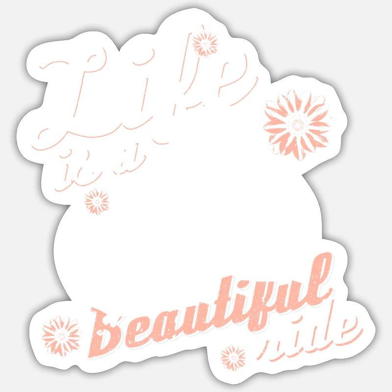 Fleurs de bicyclette - Sticker taille S (10 x 10 cm) - blanc mat