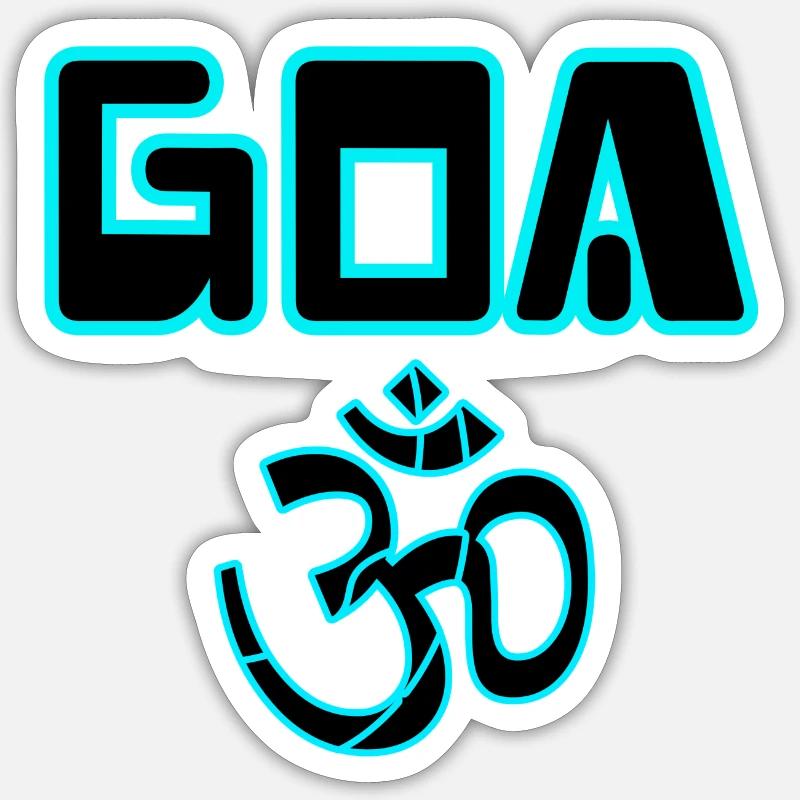 Goa om - Sticker formato S (10 x 10 cm) - bianco opaco
