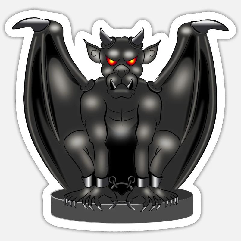 Gargoyle - créatures fabuleuses - Sticker taille S (10 x 10 cm) - blanc mat