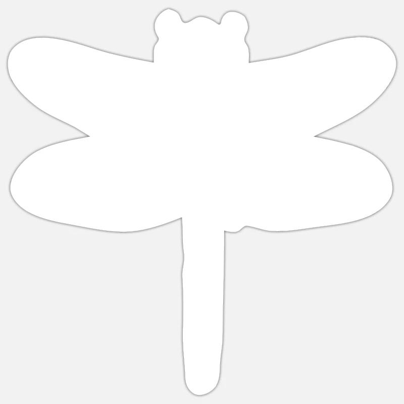 Libelle Silhouette weiss - Sticker Größe S (10 x 10 cm) - Mattweiß