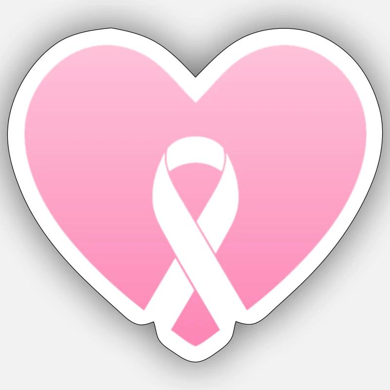 Coeur rose avec arc de conscience - Sticker taille S (10 x 10 cm) - blanc mat
