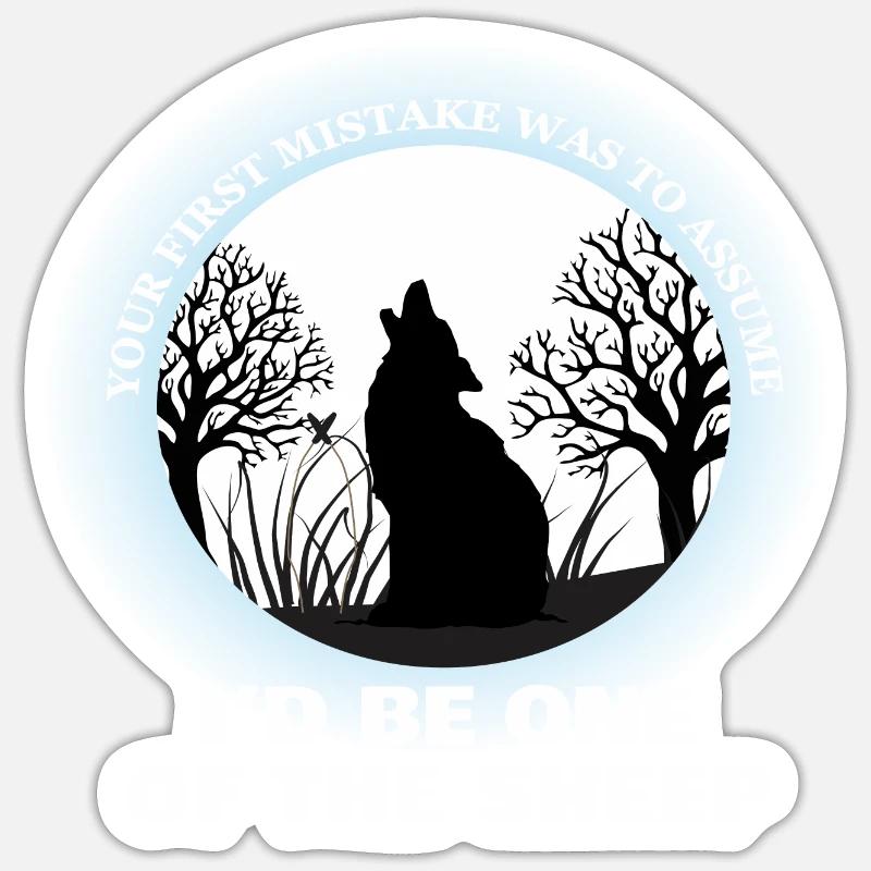 Wolf - Sticker Größe S (10 x 10 cm) - Mattweiß