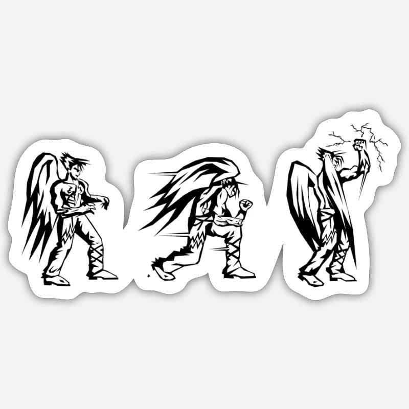 Devil jin ewgf - tekken - Sticker Größe S (10 x 10 cm) - Mattweiß