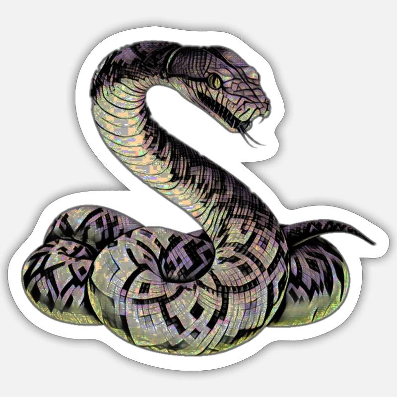 Serpent - Sticker taille S (10 x 10 cm) - blanc mat
