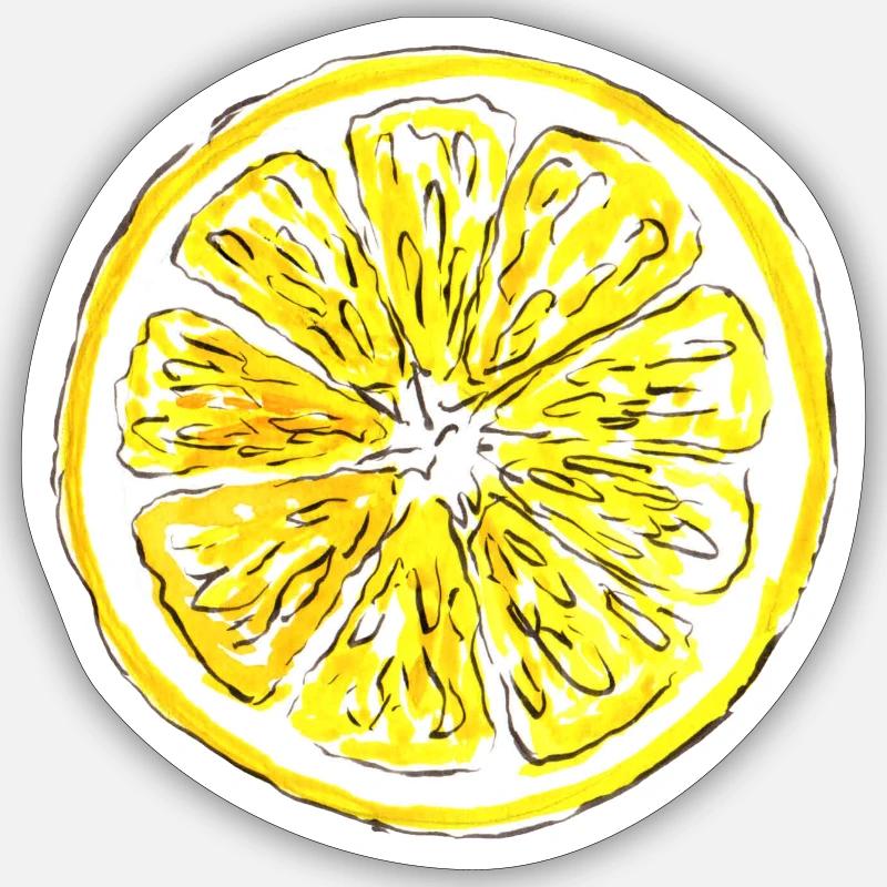 lemon - Sticker size S (10 x 10 cm) - white matte