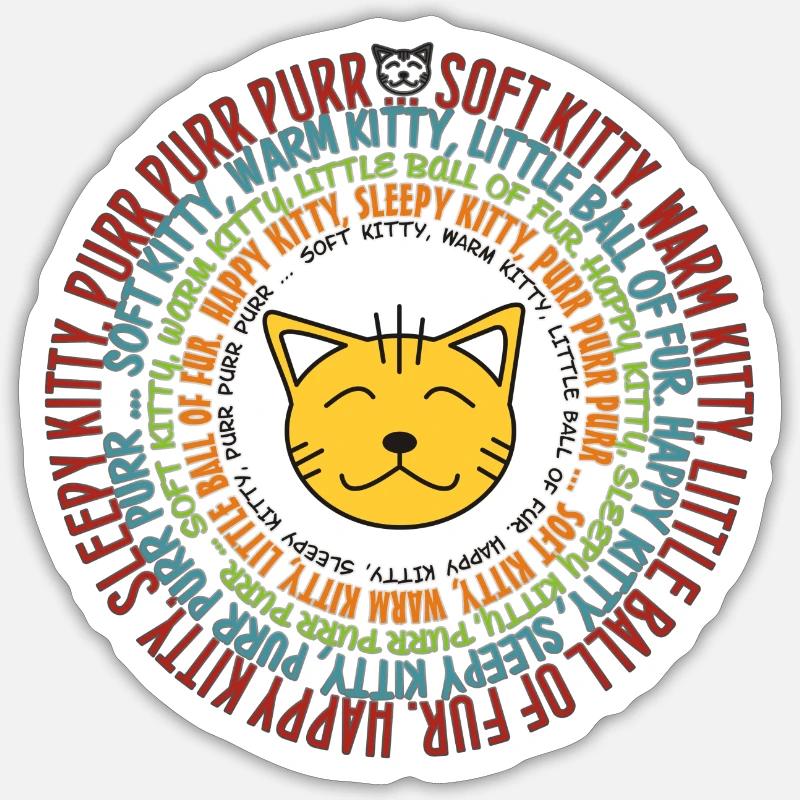 SOFT KITTY SONG - Sticker taille S (10 x 10 cm) - blanc mat