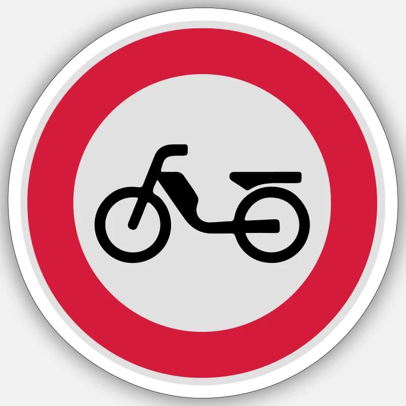 Cyclomoteur cyclomoteur Interdiction Interdiction - Sticker taille S (10 x 10 cm) - blanc mat