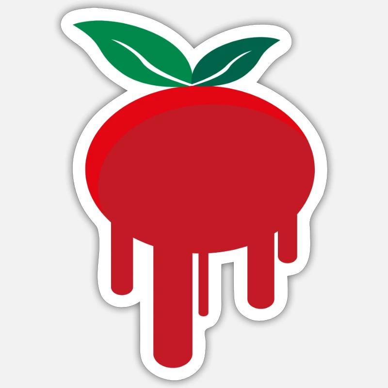 Tomate - Sticker Größe S (10 x 10 cm) - Mattweiß