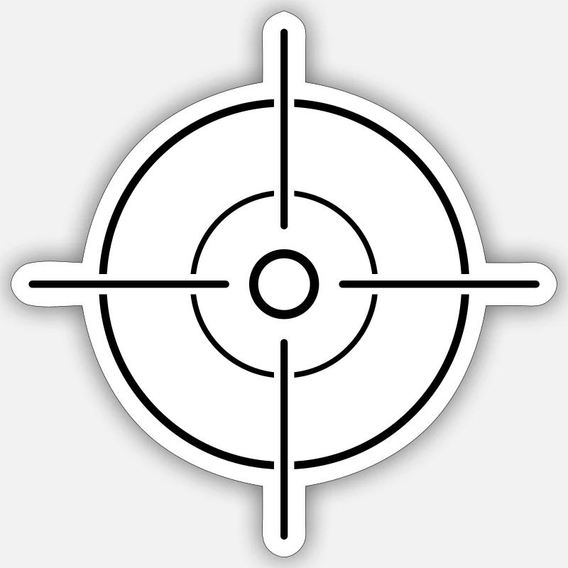 cible visière de vissage - Sticker taille S (10 x 10 cm) - blanc mat