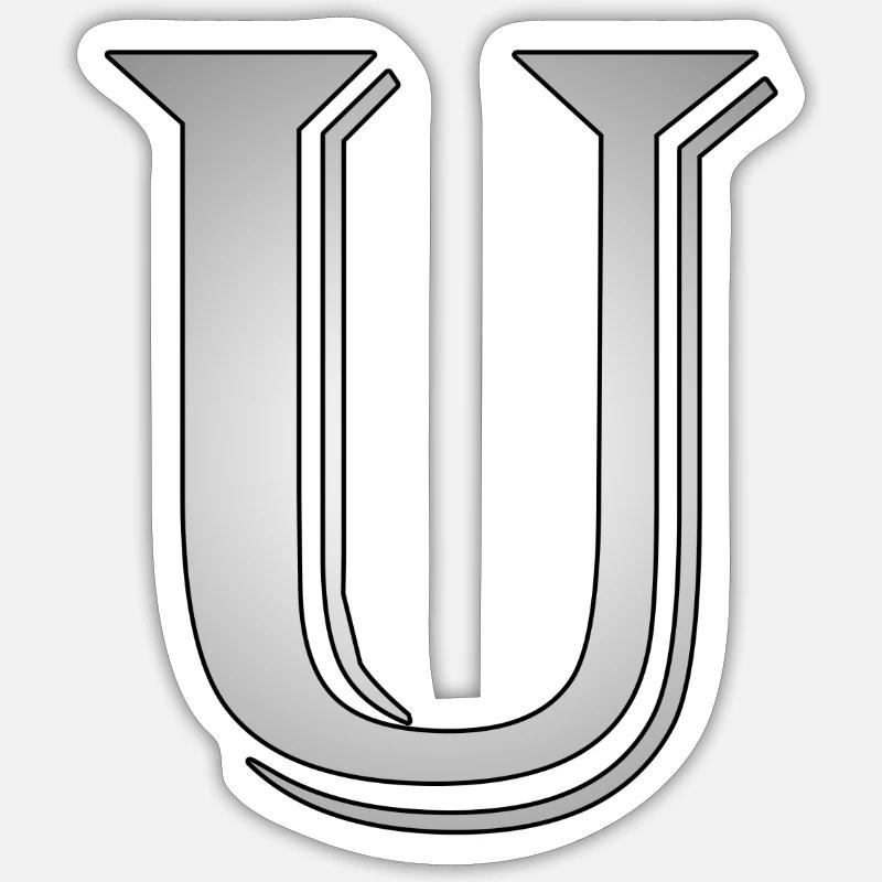 U comme l’horloge - Sticker taille S (10 x 10 cm) - blanc mat