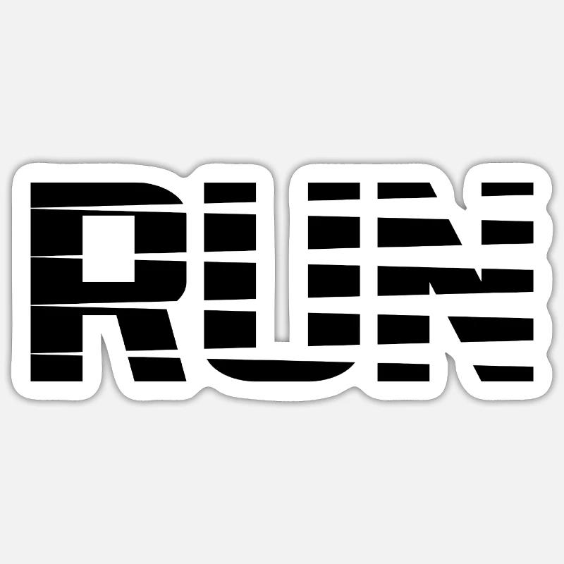 Run - Sticker size S (10 x 10 cm) - white matte