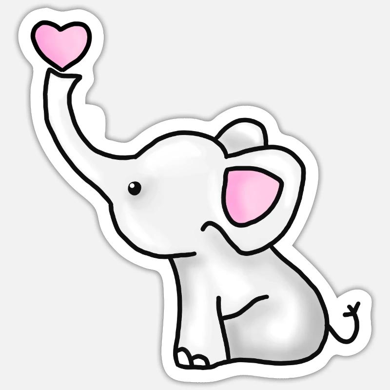 Éléphant bébé Sticker taille S (10 x 10 cm)