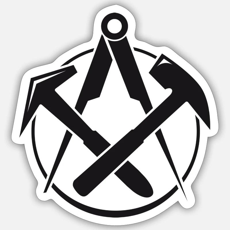 Couvreurs Guilde - Sticker taille S (10 x 10 cm) - blanc mat