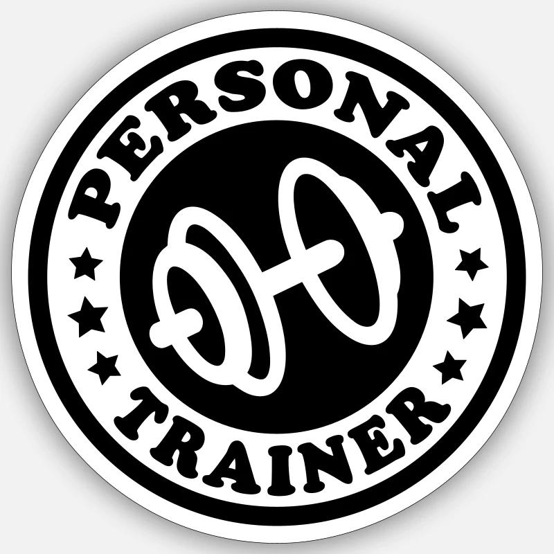 Personal Trainer (timbre) - Sticker taille S (10 x 10 cm) - blanc mat