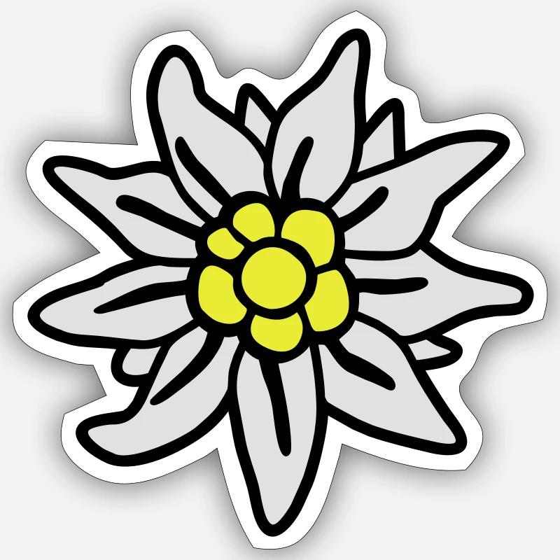 Bière de l’Edelweiss - - Wiesn - Sticker taille S (10 x 10 cm) - blanc mat