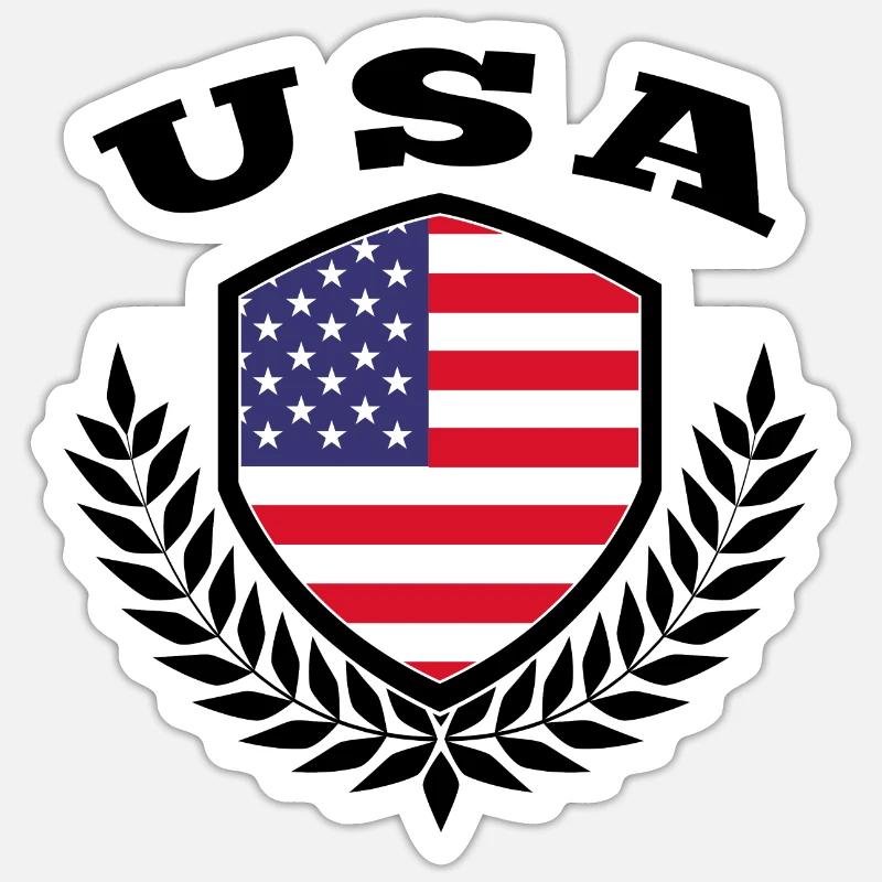 Etats-Unis drapeau cadeau - Sticker taille S (10 x 10 cm) - blanc mat