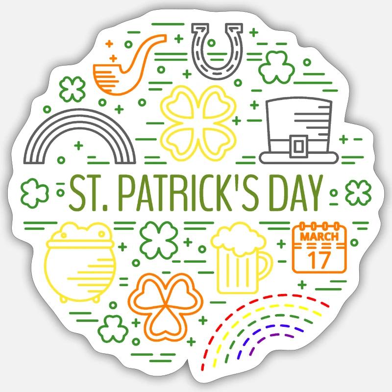 Saint Patrick Sticker taille S (10 x 10 cm)