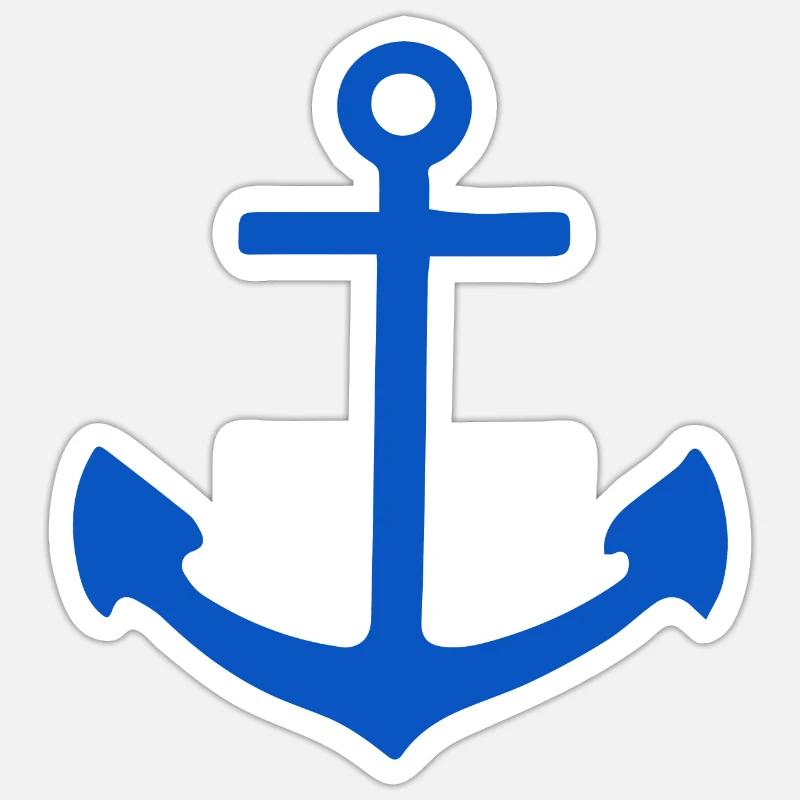 Maritimer Anker - Sticker Größe S (10 x 10 cm) - Mattweiß