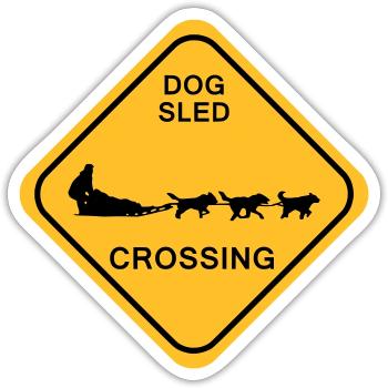 Dog Sled Crossing - Sticker Größe S (10 x 10 cm) - Mattweiß - Vorne