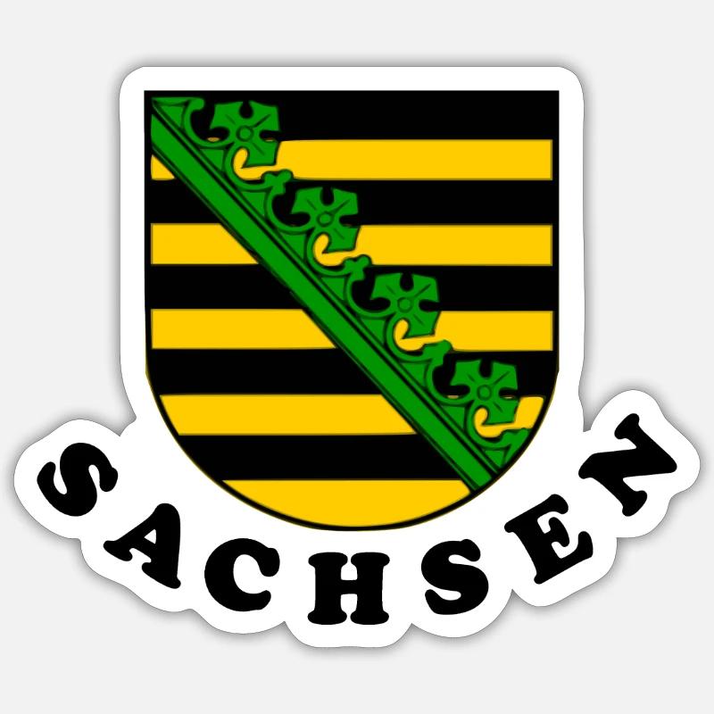 Sachsen - Sticker Größe S (10 x 10 cm) - Mattweiß