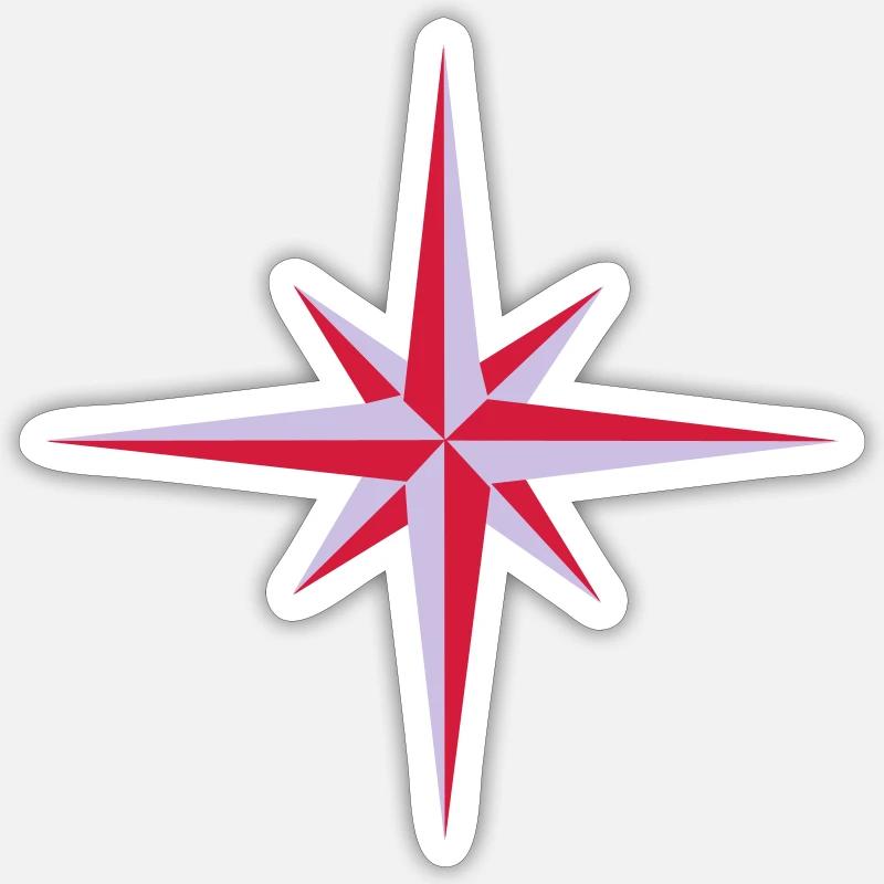 Compass - Sticker size S (10 x 10 cm) - white matte