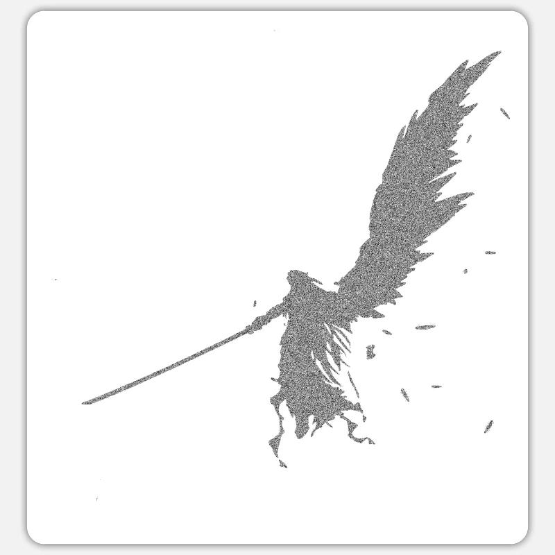 Nuage d'ange épée longue - Sticker taille S (10 x 10 cm) - blanc mat