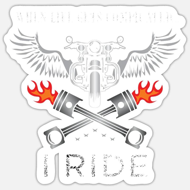 Biker Ride - Sticker taille S (10 x 10 cm) - blanc mat