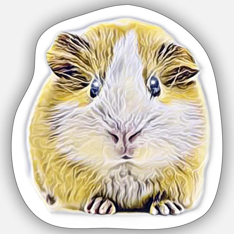 Cochon d'Inde - Sticker taille S (10 x 10 cm) - blanc mat