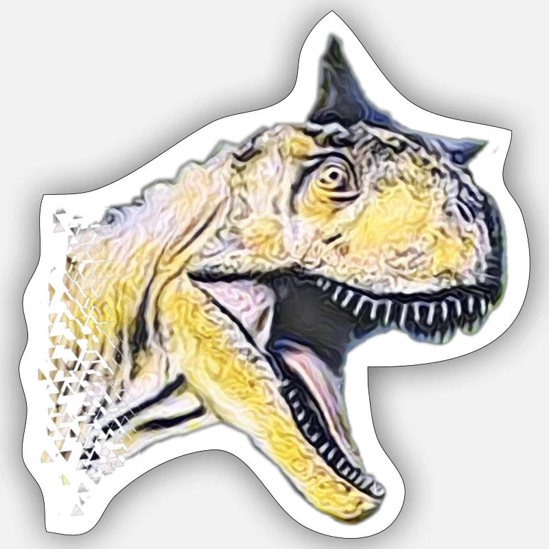 Carnotaurus - Sticker Größe S (10 x 10 cm) - Mattweiß