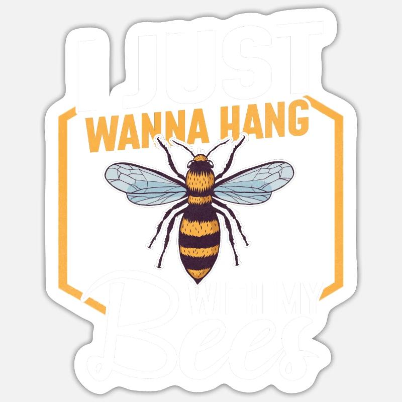 Bee bees bee beekeeper honey bee - Sticker size S (10 x 10 cm) - white matte