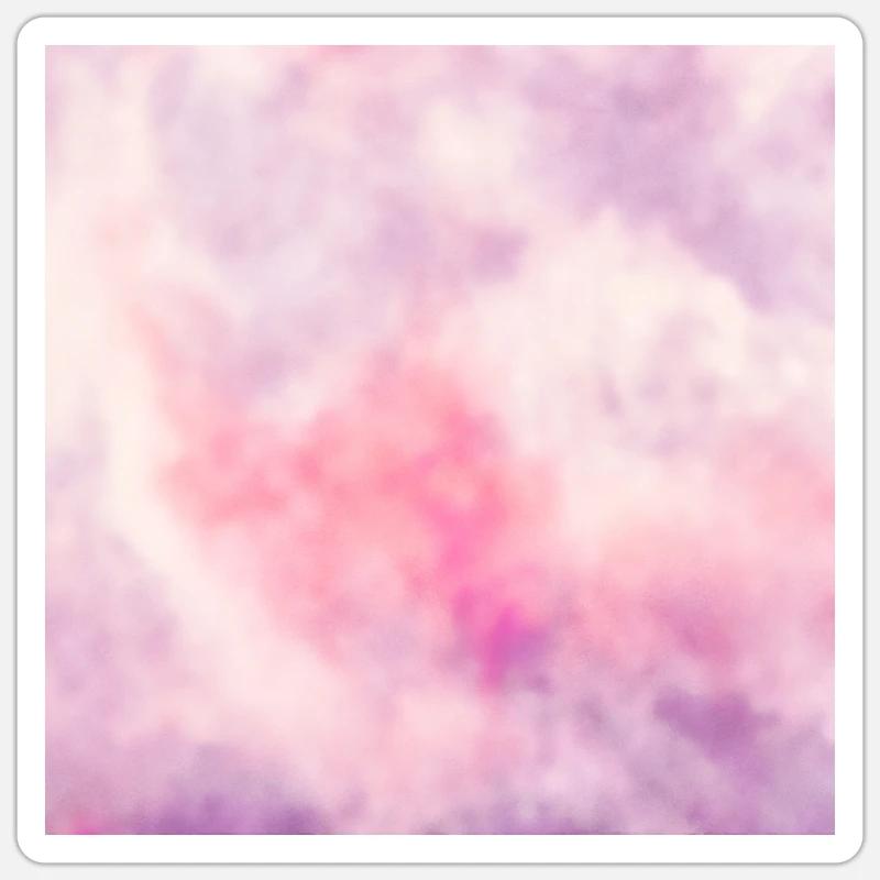 Ciel aquarelle nuages rose - Sticker taille S (10 x 10 cm) - blanc mat