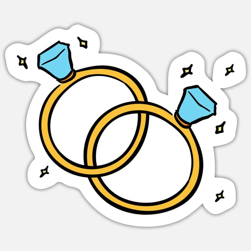 Verschlungene Ringe Geschenk Hochzeit Bling Ehe Sticker Größe S (10 x 10 cm)