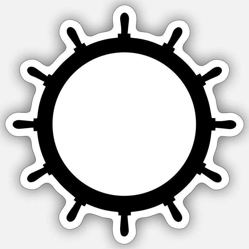Steuerrad EMPTY 1c - Sticker Größe S (10 x 10 cm) - Mattweiß