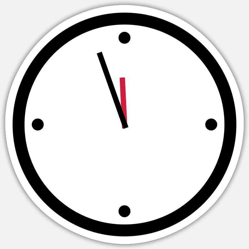 11:55 - Sticker size S (10 x 10 cm) - white matte