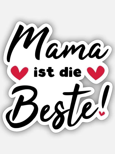 beste mama der welt muttertagsgeschenk Mutti mama - Sticker Größe S (10 x 10 cm) - Mattweiß