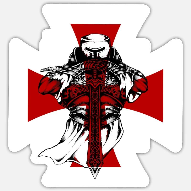 Crusader, Knights Templar crusader knight Sticker size S (10 x 10 cm)