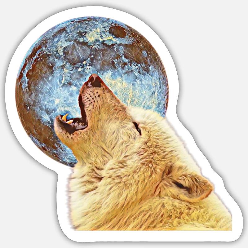 Wolf - Sticker Größe S (10 x 10 cm) - Mattweiß